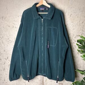 Patagonia Synchilla 1996 Forest Green 2XL Zip Up Fleece